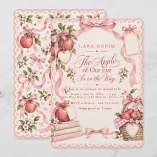 Staubiges Rosa Apple of our Eye Herbst-Baby-Party Einladung