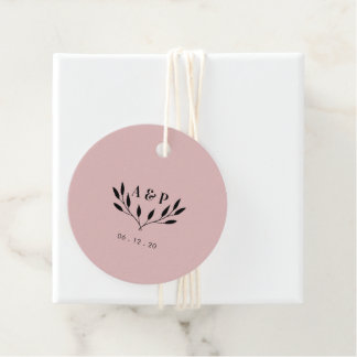 Staubiges Rosa | Einfaches modernes Hochzeitsdanke Geschenkanhänger