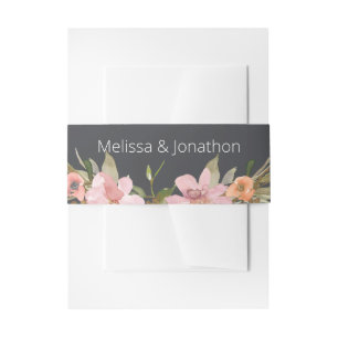 Staubiges Rosa Lila Blumiges Hochzeit Einladungsbanderole