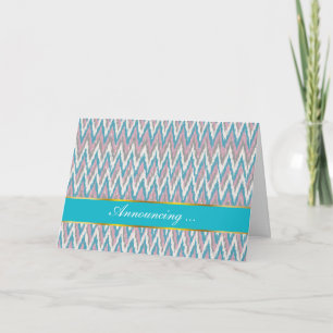 Staubiges rosa und blaues iKat Ankündigung