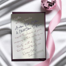 Staubiges Rosa und lila fette Schrift Silber Hochz