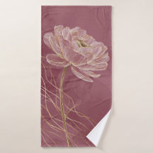 Staubiges Roségold Florale Linienkunst Elegant