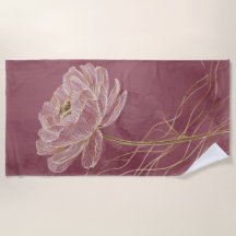 Staubiges Roségold Florale Linienkunst Elegant