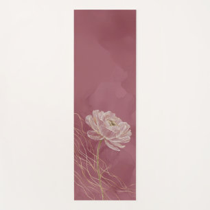 Staubiges Roségold Florale Linienkunst Elegant Yogamatte