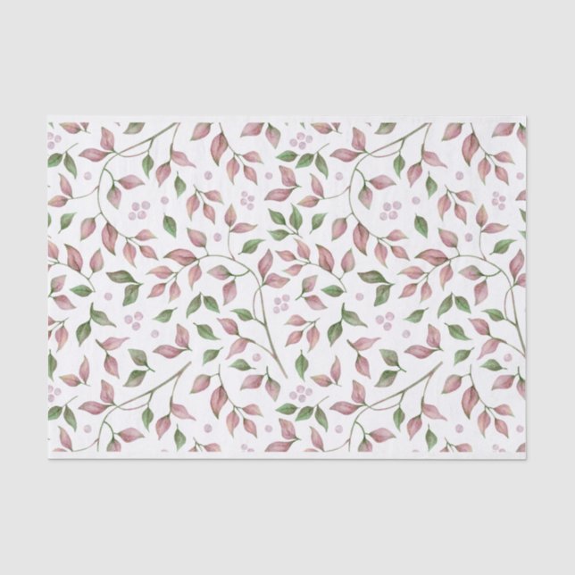 Staubiges Rosen-Rosa-Grün verlässt Seidenpapier (Vorderseite)
