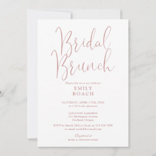 Staubiges Rosenrosa moderne Schrift Braut- Shower Einladung