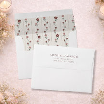 Staubrosa Blumen-Hochzeitkuvert