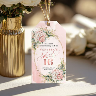 Staubrosa Florale Grünzeug Sweet Sixteen Dankeschö Geschenkanhänger