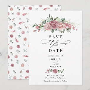 Staubrosa Florale Hochzeit - Termin vormerken Einladung