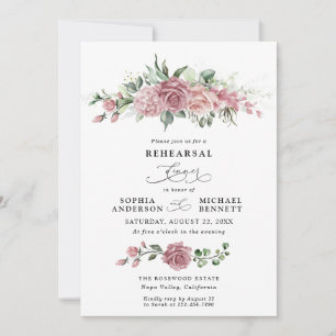 Staubrosa Florales Probedinner zur Hochzeit Einladung