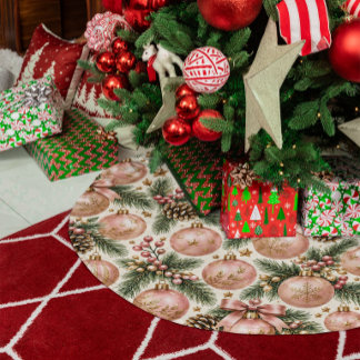Staubrosa goldener Weihnachtsschmuck Tannenzweig Polyester Weihnachtsbaumdecke
