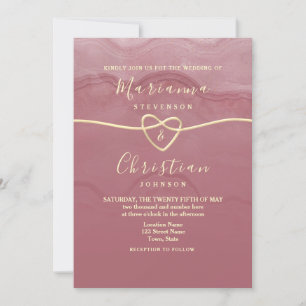 Staubrosa Kalligrafie Hochzeitseinladung Einladung
