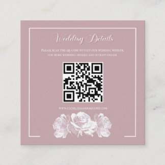 Staubrosa Kalligrafie QR Info Hochzeit Begleitkarte
