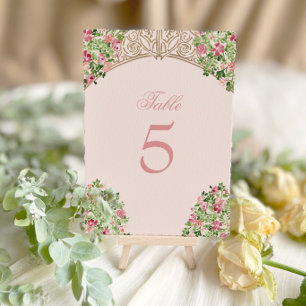 Staubrosa königliche Türen Faux Folie Hochzeit Tischnummer