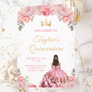Staubrosa Prinzessin Floral Quinceañera-Programm Programm
