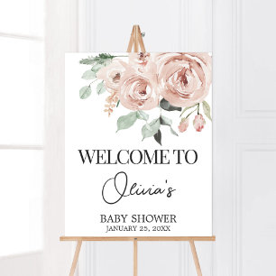 Staubrosa Rose Es ist ein Mädchen Baby Shower Begr Poster