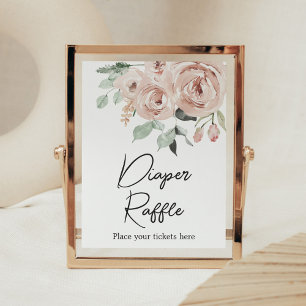 Staubrosa-Rosé Es ist ein Mädchen Windel-Raffle Poster