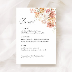 Staubrosa Rosen Florale Hochzeitsdetails, Informat Begleitkarte