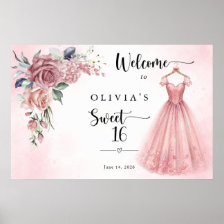 Staubrosa süße 16 Blumenkleid Willkommen Poster