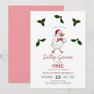 Staubrosa Weihnachten Dummer Gans Mädchen 1. Gebur Einladung