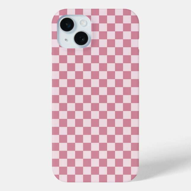 Staubrosafarbenes Schachbrettmuster Case-Mate iPhone Hülle (Rückseite)