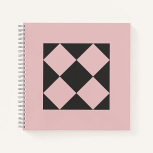 Staubrosé- und Holzkohleschwarzes geometrisches No Notizbuch