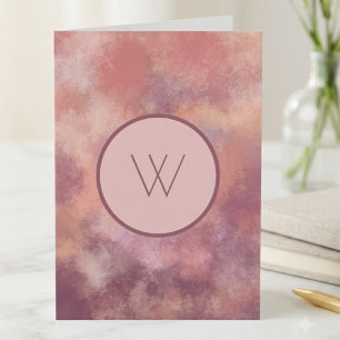 Staubrosé-Wasserfarben-Abstrakt-Monogramm