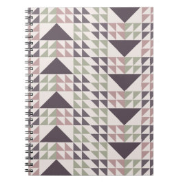 Staubrosen-Geometrisches Quilt-Muster Notizblock