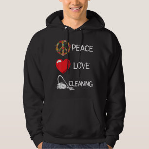 Staubsauger Liebe Frieden Herzklopfen Reinigung Re Hoodie