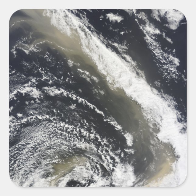 Staubsturm über dem Tasmansee Quadratischer Aufkleber (Vorderseite)