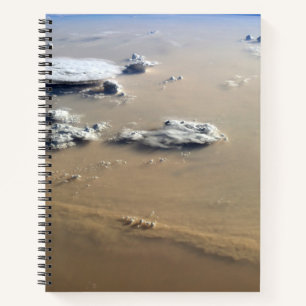 Staubsturm über die Sandmeere der Wüste Sahara. Notizbuch