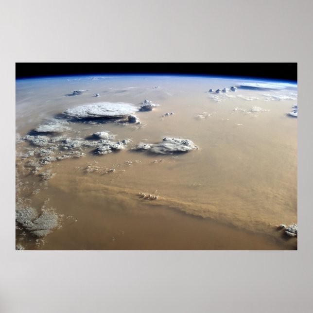 Staubsturm über die Sandmeere der Wüste Sahara. Poster (Vorne)