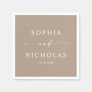 Staubtaupe-Hochzeit Minimalistisch Warm Neutral Serviette