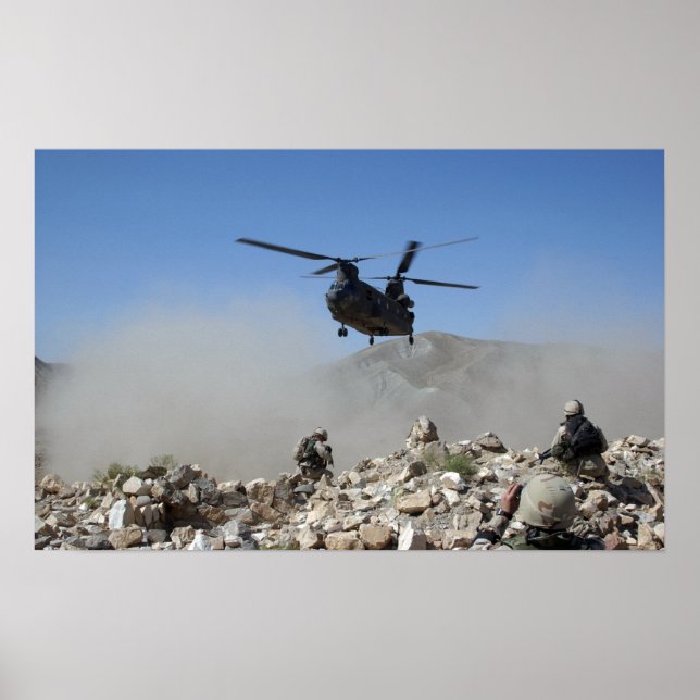 Staubwolken, die durch die Rotorabwaschanlage ange Poster (Vorne)