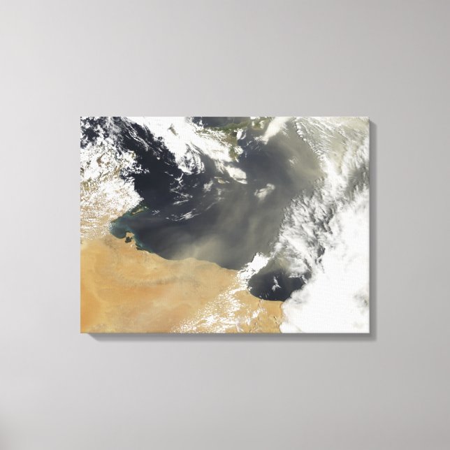 Staubwolken, die vor der nordafrikanischen Küste w Leinwanddruck (Vorderseite)