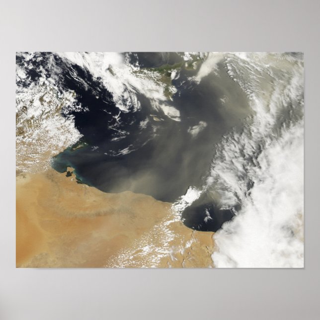 Staubwolken, die vor der nordafrikanischen Küste w Poster (Vorne)