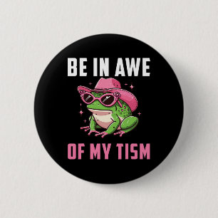 Staune über meinen Tism Retro lustiger Frosch Auti Button