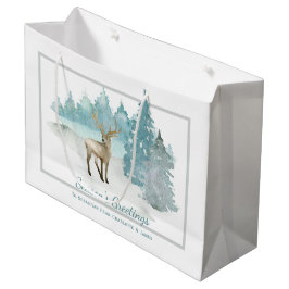 Staunen in einem Winterwald Personalisiert Große Geschenktüte