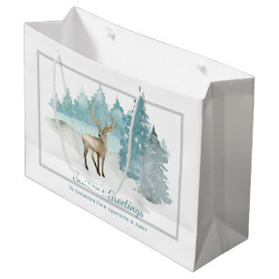 Staunen in einem Winterwald Personalisiert Große Geschenktüte