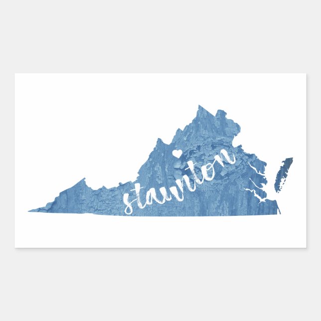 Staunton Virginia Wood Grain Rechteckiger Aufkleber (Vorderseite)
