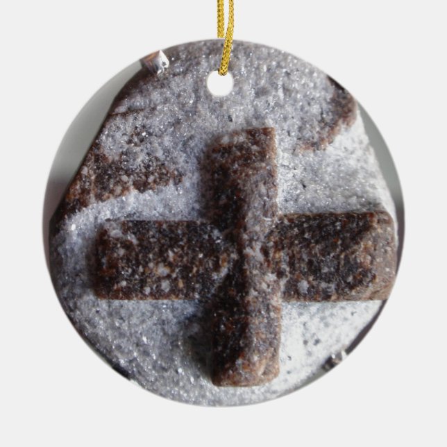Staurolith, perfekter Kristallschnitt Keramik Ornament (Vorne)