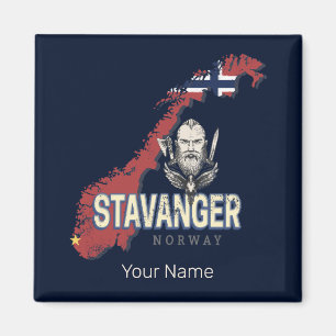 Stavanger Norwegen Retro-Stadtplan Vintage-Urlaub Magnet