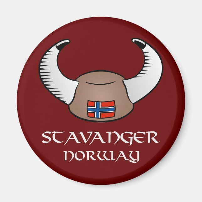 Stavanger Norwegen Viking Hat Magnet (Vorne)