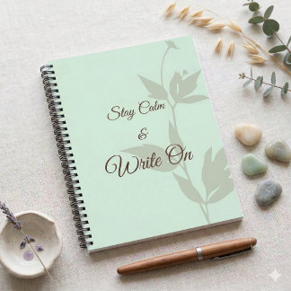 Stay Calm & Write On Minimal Aesthetic Notebook Notizbuch