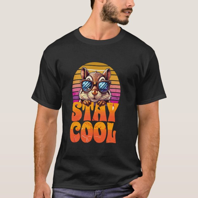 Stay Cool Chipmunk Shirt Vintage Sunset Retro Cute (Vorderseite)