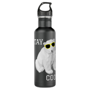 Stay Cool Cute Baby Polar Bear Cub With Sunglasses Edelstahlflasche
