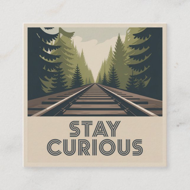 Stay Curious Quadratische Visitenkarte (Vorderseite)