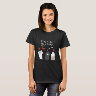 Stay Cute Stay Cozy Kawaii Cat Paws Women's T-Shir T-Shirt