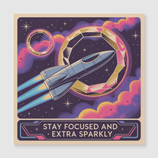 Stay Focused And Extra Sparkly Magnetkarte (Vorderseite)