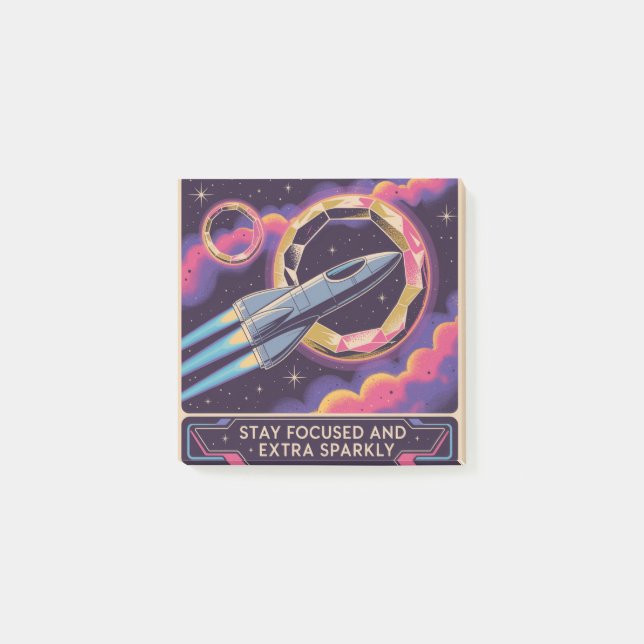Stay Focused And Extra Sparkly Post-it Klebezettel (Vorderseite)